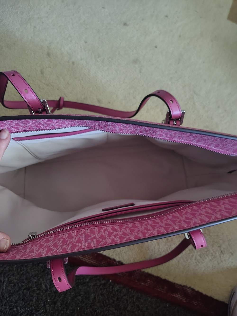 Michael Kors Pink Monogram Tote Bag - Picture 3 of 3